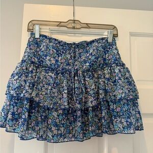 blue floral flowy mini skirt Wild Fable